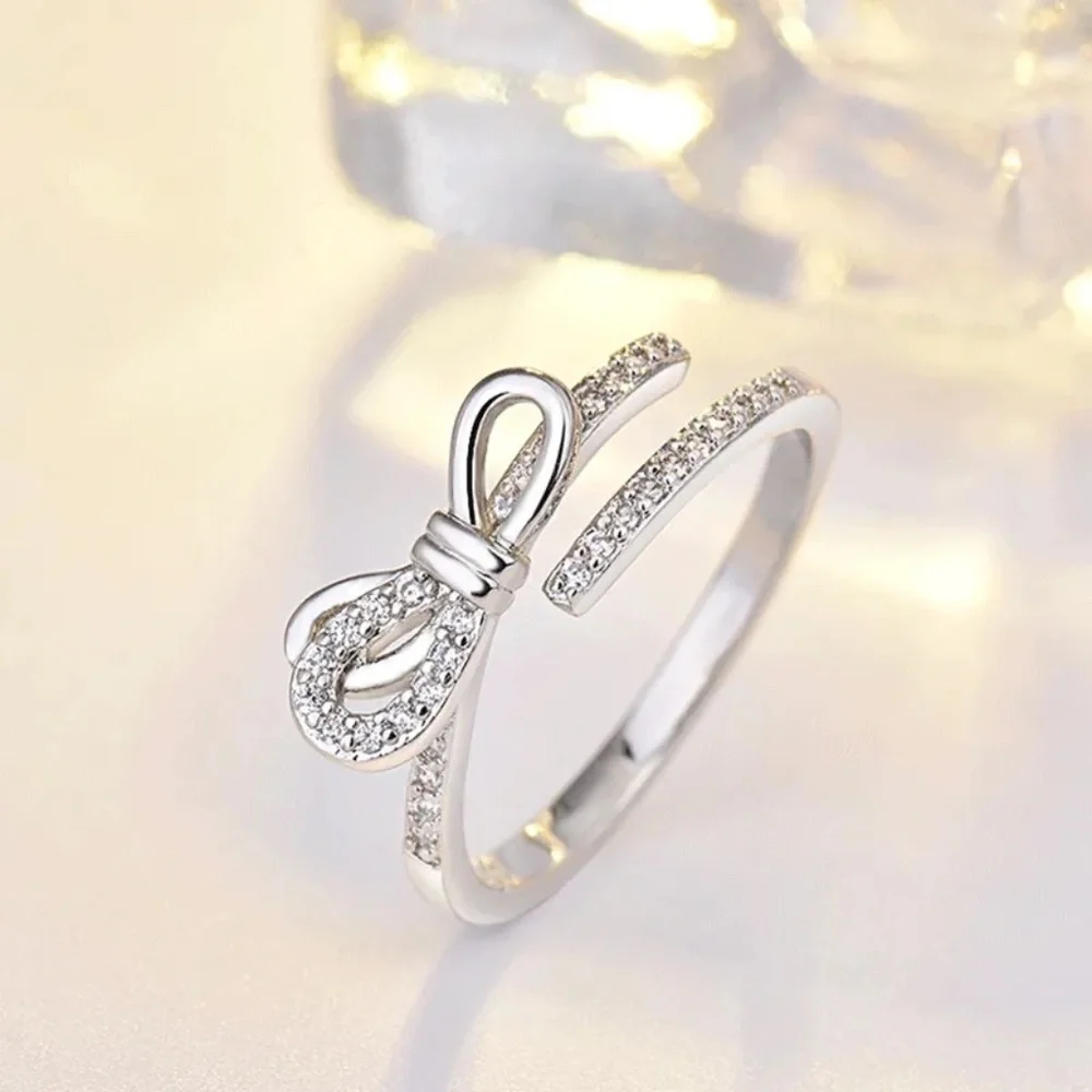 *XYLIA* Silver x Rhinestone Bow Fashion Ring